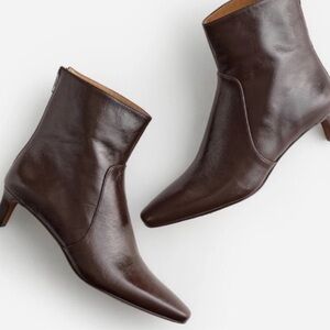 Madewell Brown The Dimes Kitten Heel Boots Leather Size 7